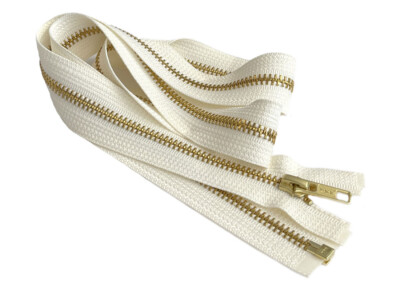 31 Inch 10 Metal Zipper YKK #5 Golden Brass Medium Weight Separating Made in USA