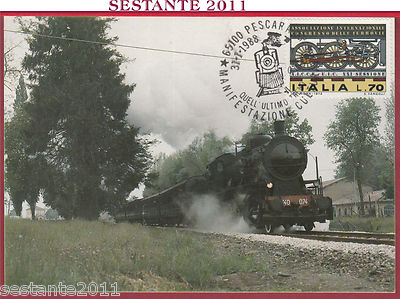 ITALIEN MAXIMUM MAXI CARD VERANSTALTUNG DER LETZTE ZUG PESCARA 1988 B87