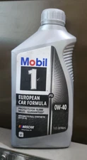 MOBIL 1 EUROPEAN CAR FORMULA 0W-40 Full Synthetic Motor Oil ~ 1 QT.