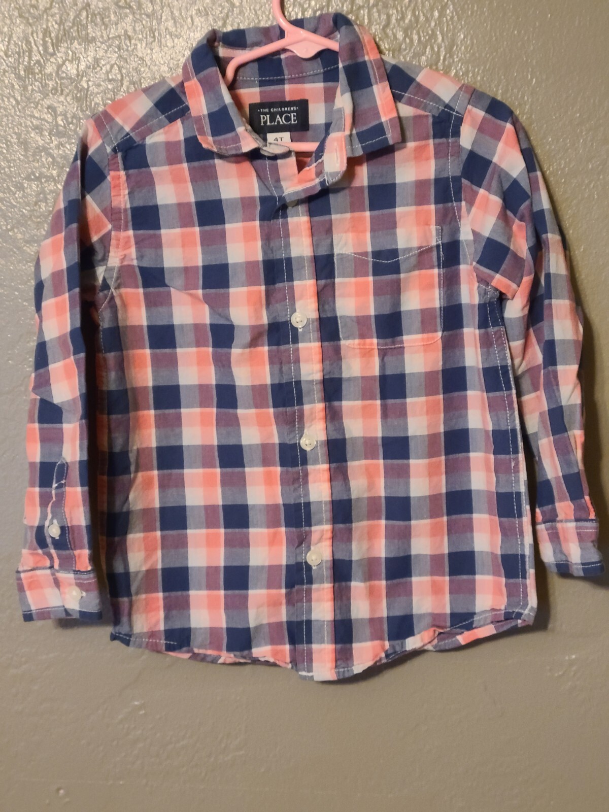 The Children's Place Stylish Casual Plaid Long Sleeve Button Down Shirt, 4T