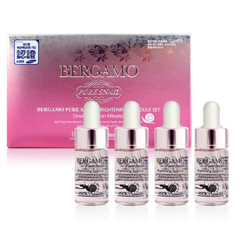Bergamo Snail Brightening Ampoule Set 4pcs Anti-Aging Moisturizing K-beauty