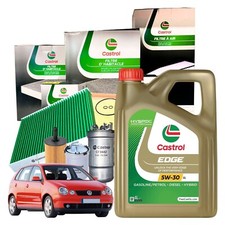 Kit Tagliando Castrol Vw Polo 9N 1.4 Tdi 4 Filtri + 4 Litri Edge 5W30 LL