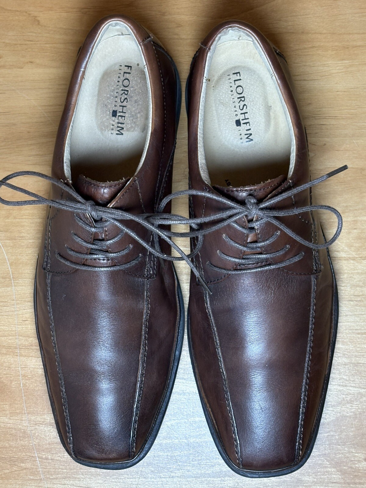 SAOLA Scarpe Florsheim Derby Uomo 10 D Comfort Tech Pelle Marrone Stringate Punta Cappuccio