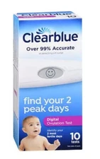 Clearblue Advanced 2 Peak Days Digital Ovulation Test 10 Tests Exp 2026-11-30