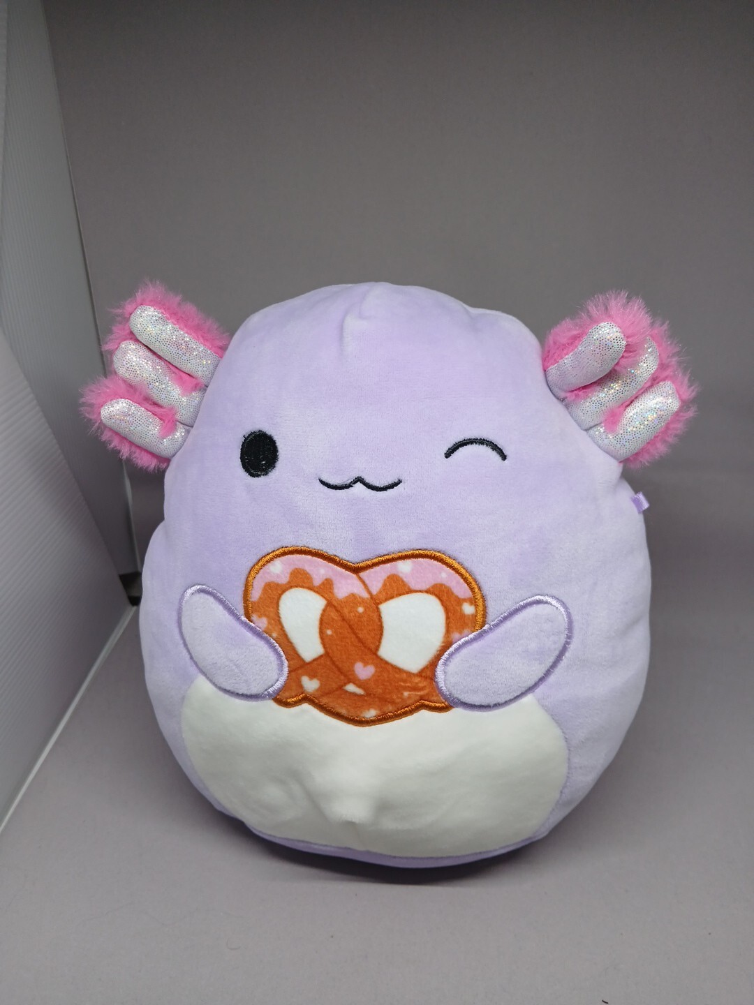 Squishmallow 8 Inch Monica Axolotl Pretzel Valentine Plush Toy  