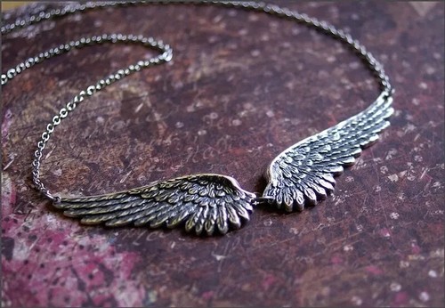 Vintage Angel Wings Feather Choker Big Pendant Aesthetic Link Chains Necklace - Picture 3 of 24