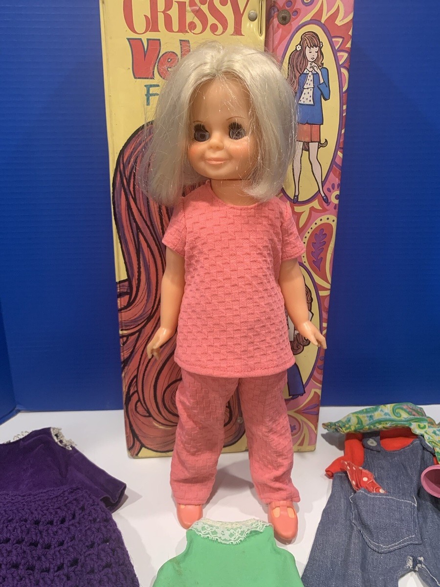 1970 Ideal Velvet Grow Hair Doll w/Box and Original Outfit, Shoes