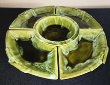 Vintage Wade California Pottery Chip & Dip Avacado Green 60's Mid-Century