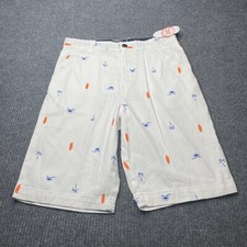 Wonder Nation Boys Shorts Beach Pattern Adjustable Waist White Size 18 NEW