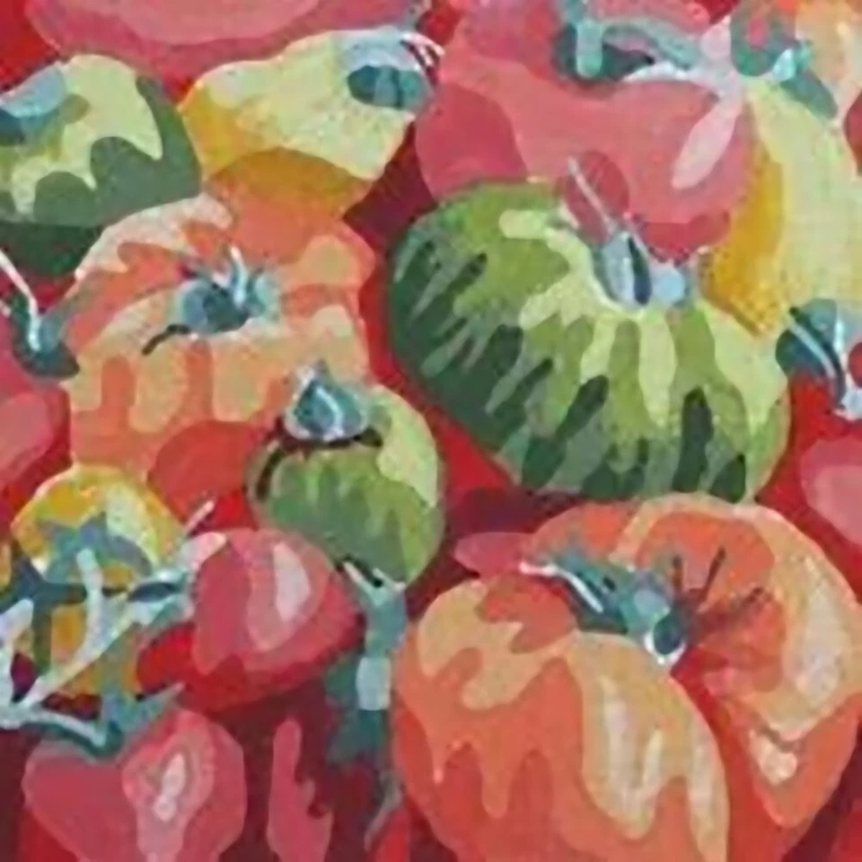 Needlepoint Handpainted Jean Smith Tomatoes 14x14 - Image 2 of 4