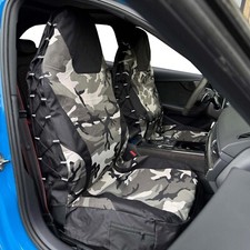 Gray Army Camo Black Canvas High Back Seat Covers For Gmc Savana 1500