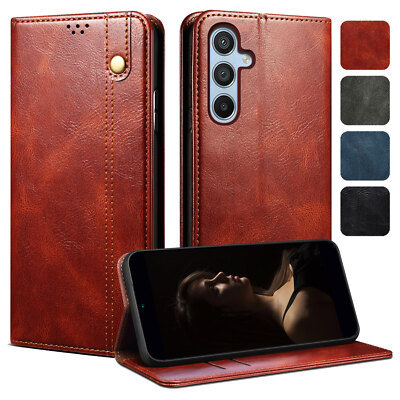 Luxury Leather Wallet Cover Case For S25 Ultra S24 S23 A16 A36 A56 A23 A35 A26