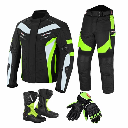 Men Waterproof Motorcycle  Suits Motorbike Racing Set Leather Boots CE Armoured