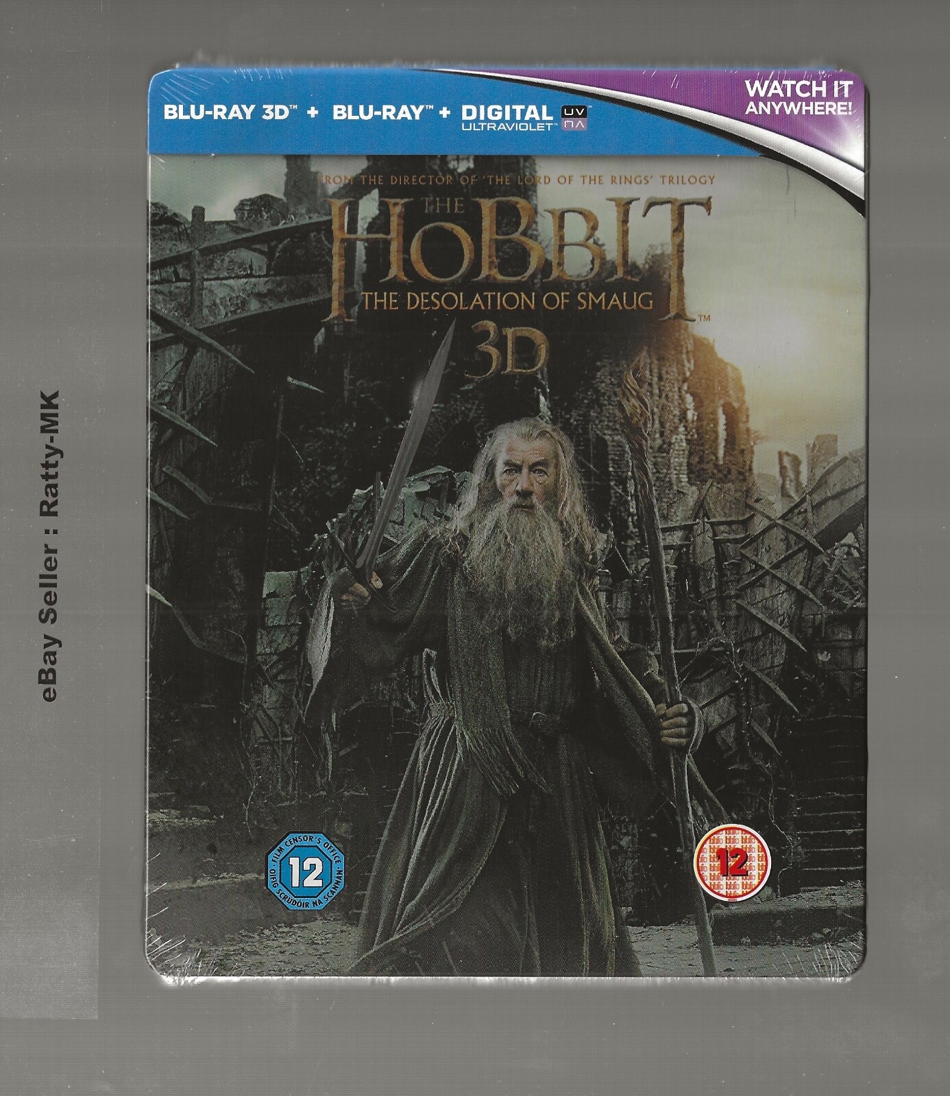 THE HOBBIT : THE DESOLATION OF SMAUG - UK 3D + 2D BLU RAY STEELBOOK - NEW
