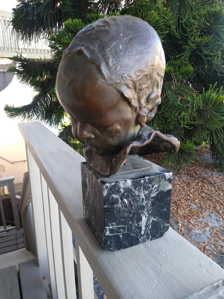 意大利 BRONZE SCULPTURE of a Child's Head 作者 Nando ( Fernando) Corti 1906 - 1960 — 第 2/4 张图片