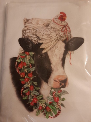 Mary Lake Thompson Mehlsack Handtuch Kuh und Huhn. Küchentücher & Geschirrtücher - Bild 1 von 4