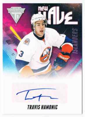 2011-12 PANINI TITANIUM TRAVIS HAMONIC ROOKIE AUTO NEW YORK ISLANDERS #28
