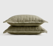 NWOT Quince European Linen Dream Sham Set 2 King Willowleaf