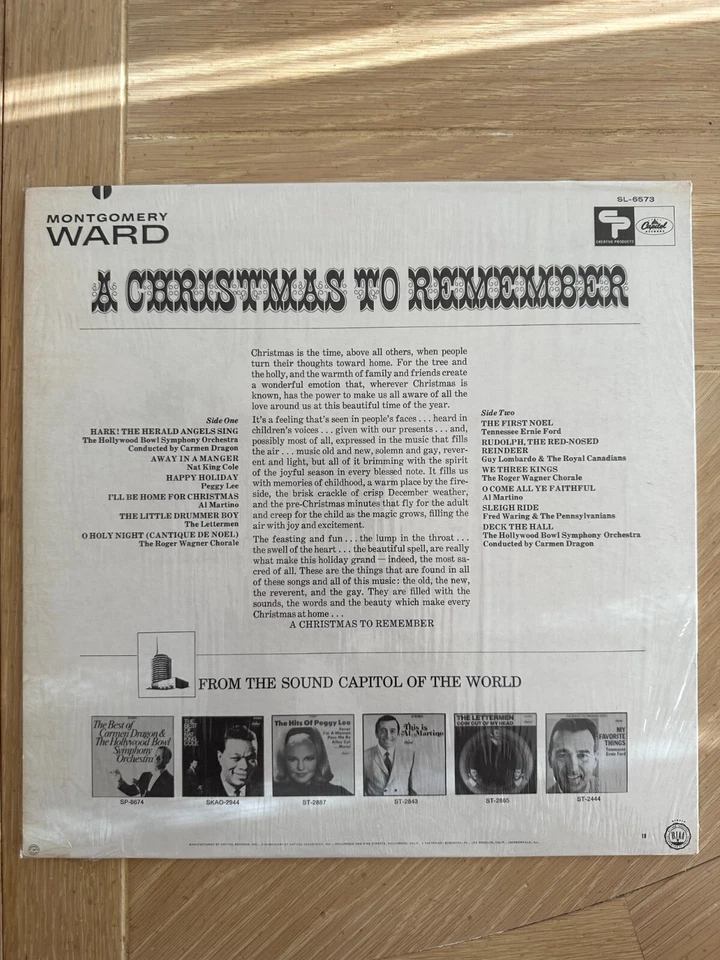 A Christmas To Remember - EX 1968 Capitol vinyl LP - Nat King Cole - Al Martino - Image 2 of 3