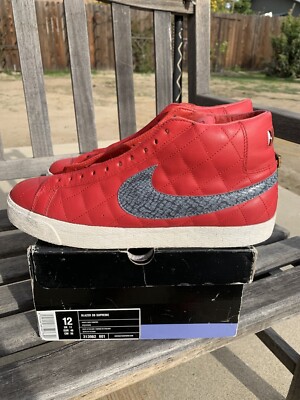 2006 Nike Blazer SB Supreme Red WTD Paris Dunk High Size 12 Graphite RARE Travis