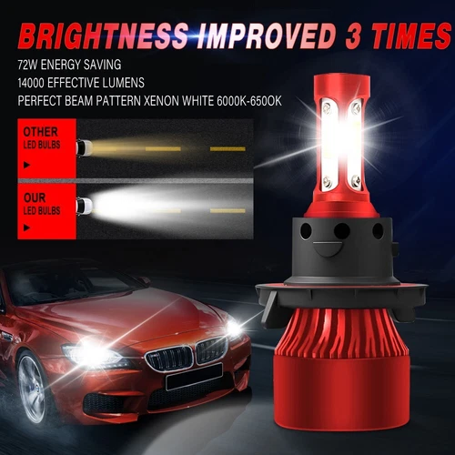LED Headlight Bulbs H13 9008 for Ford F-150 04-2014 High Low Beam 24000LM 120W - Picture 8 of 12