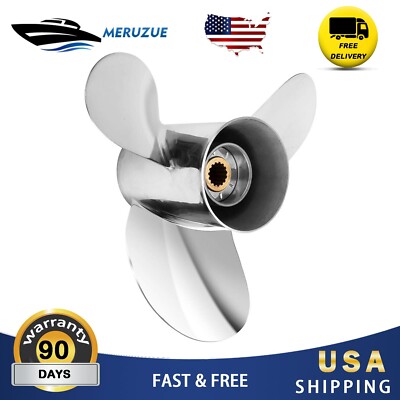 13 1/2x15 Stainless Steel propeller For Yamaha Engine 50-130HP, 15 Spline RH