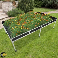 4'x 8' White Rolling Flood Table Tray Stand For Hydroponic Tray Reservoirs