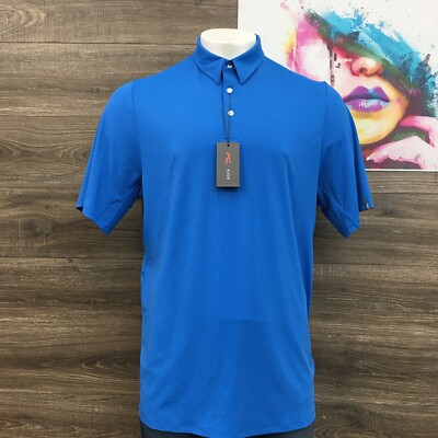 KJUS Soren Solid Polo Shirt UPF 50+ Golf Athletic Blue Mens Size 58 3XL