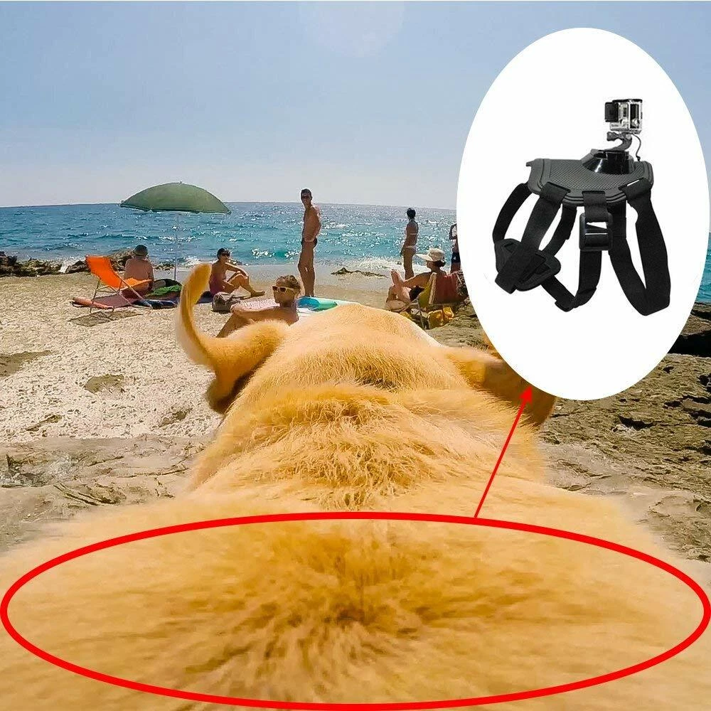 Dog Harness Mount For GoPro, Soft Adjustable For GoPro Hero All Models, Black