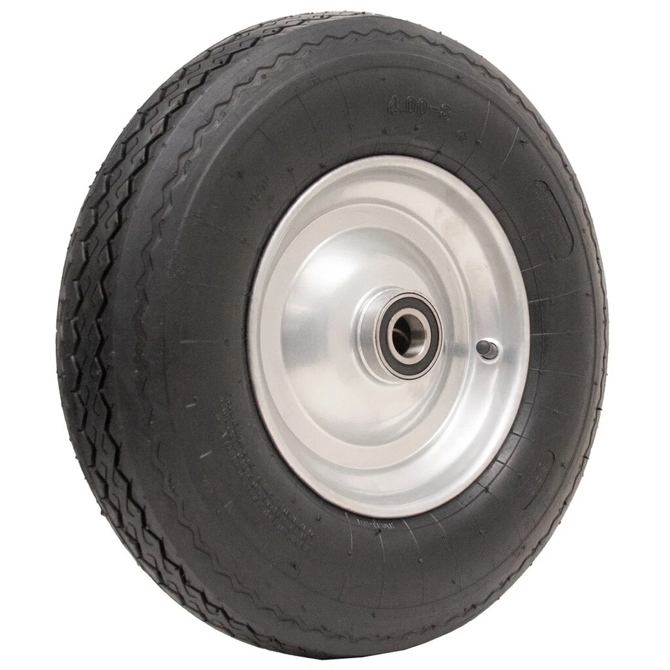 heavy duty wheel barrow wheel, 6ply, 400-8 16", 25mm ball bearings steel centre.