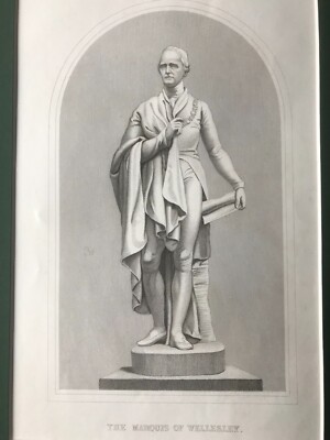 Antiker montierter Druck ''Der Marquis von Wellesley''. Gravur von T. Hollis