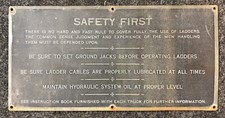 Rare Vintage Fire Truck Ladder Safety Plaque Sign Placard Common Sense Rules