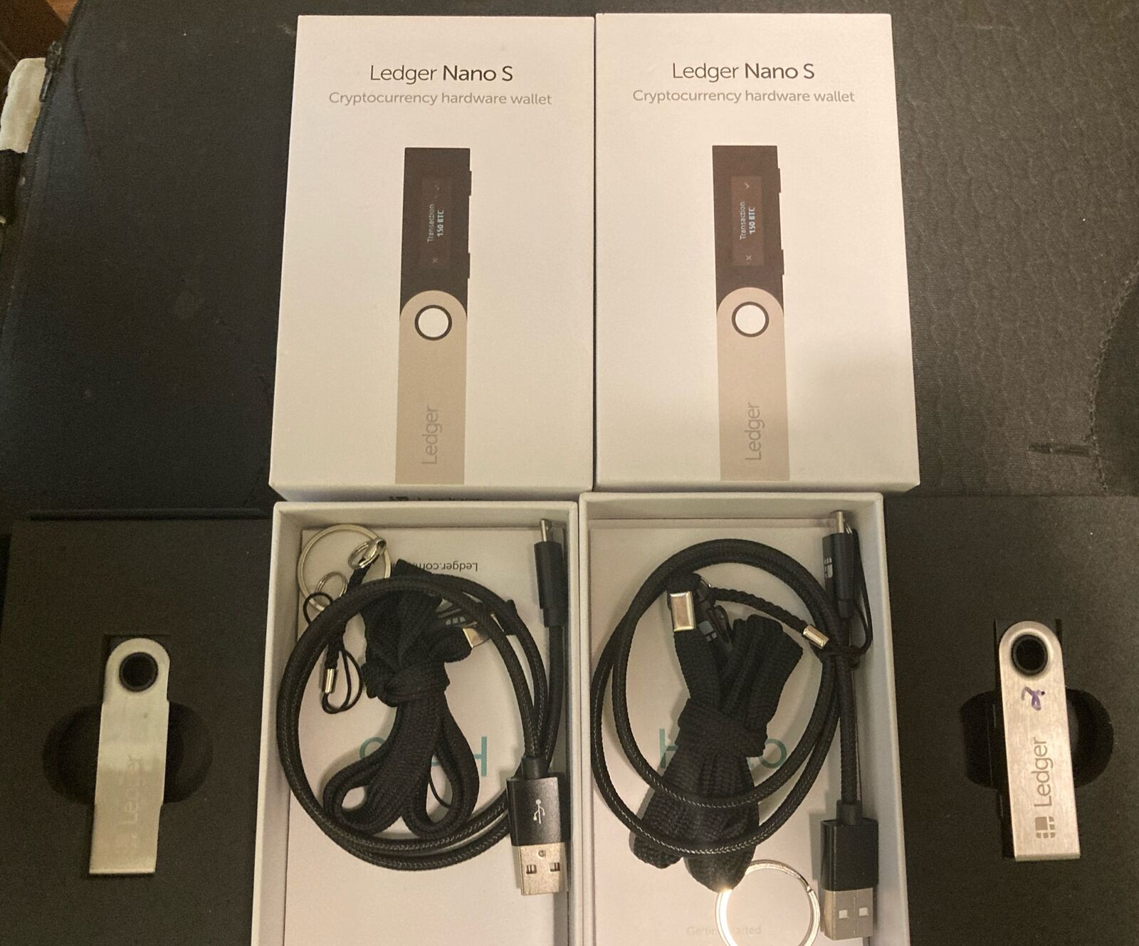 2 NANO LEDGER S Cryptocurrency Hardware Wallets Preowned