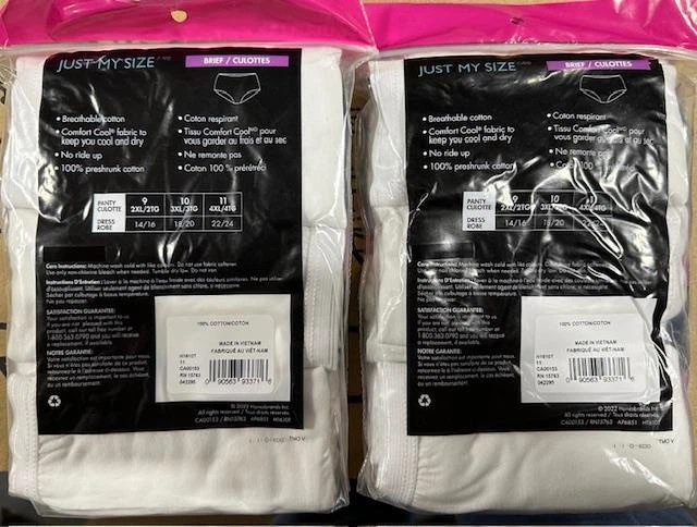 6 pack JUST MY SIZE Hanes Cotton BRIEF Underwear White Sz - 9 /2xl or 10 /3xl - Image 3 of 4