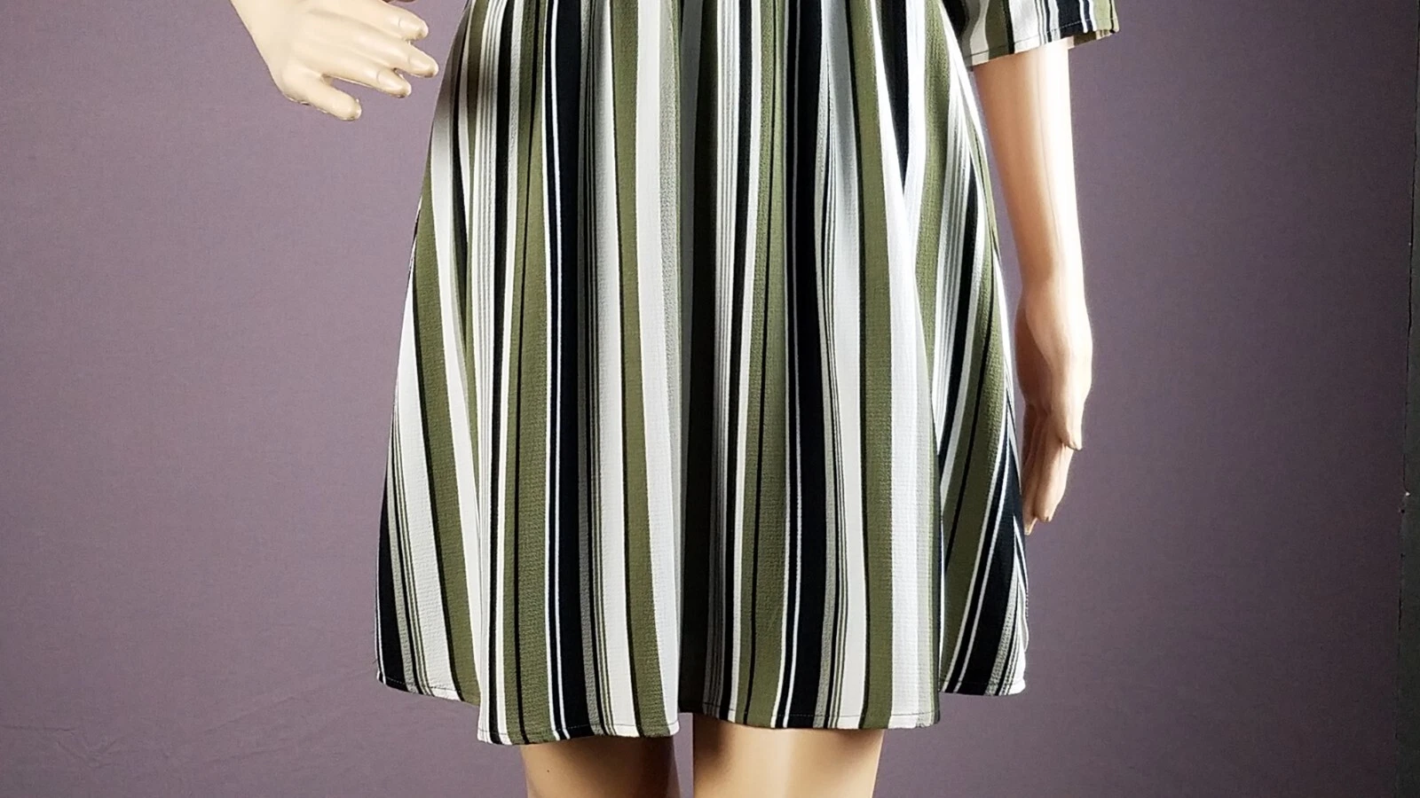 VETEMENTS Abito corto donna tentato Los Angeles a righe scollo a V taglia S