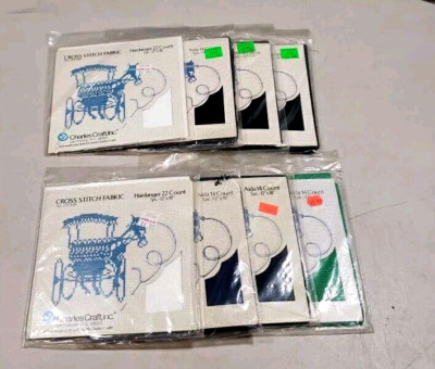 Charles Craft Cross Stitch Fabric 4pcs (14 & 22 Count) Multicolor 12'' X 18''_AM