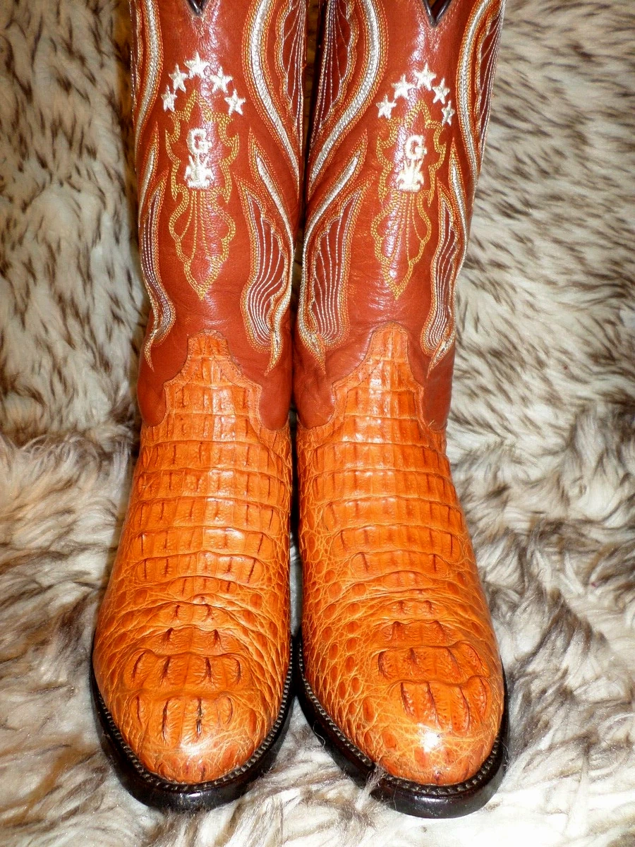 Tan top alligator boots