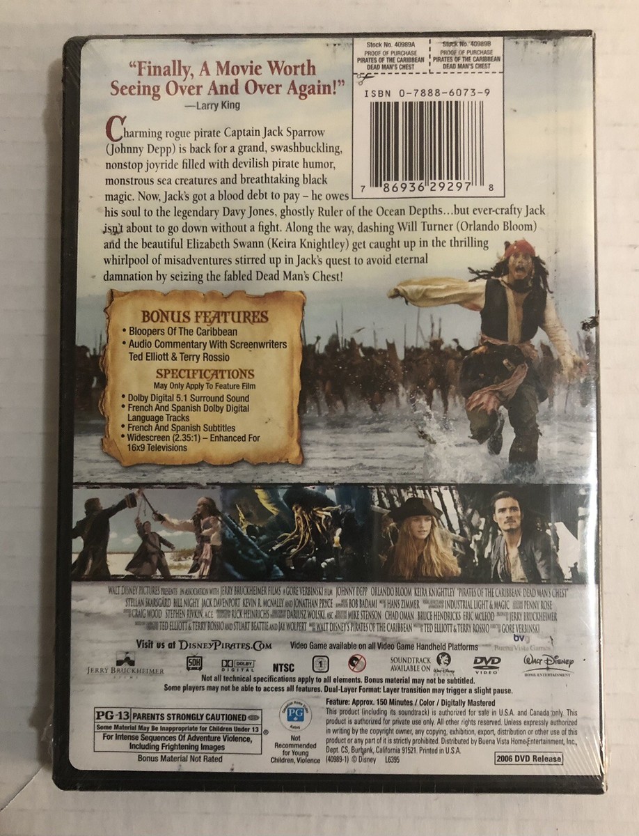 PIRATES OF THE CARIBBEAN 2 II - Dead Man's Chest DVD NEW/SEALED