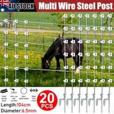 20 X Multi Wire Tread In Pigtail Steel Post Electric Fence Pig Tail Strip Graze