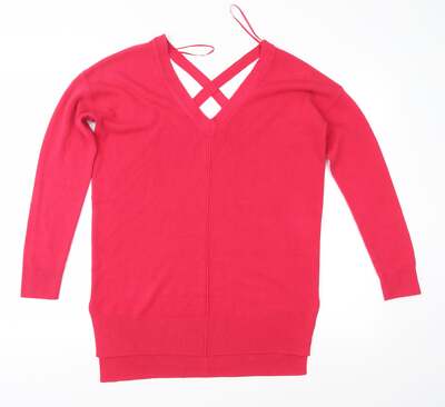 Matalan Damen rosa V-Ausschnitt Acrylmischung Pullover Größe 8