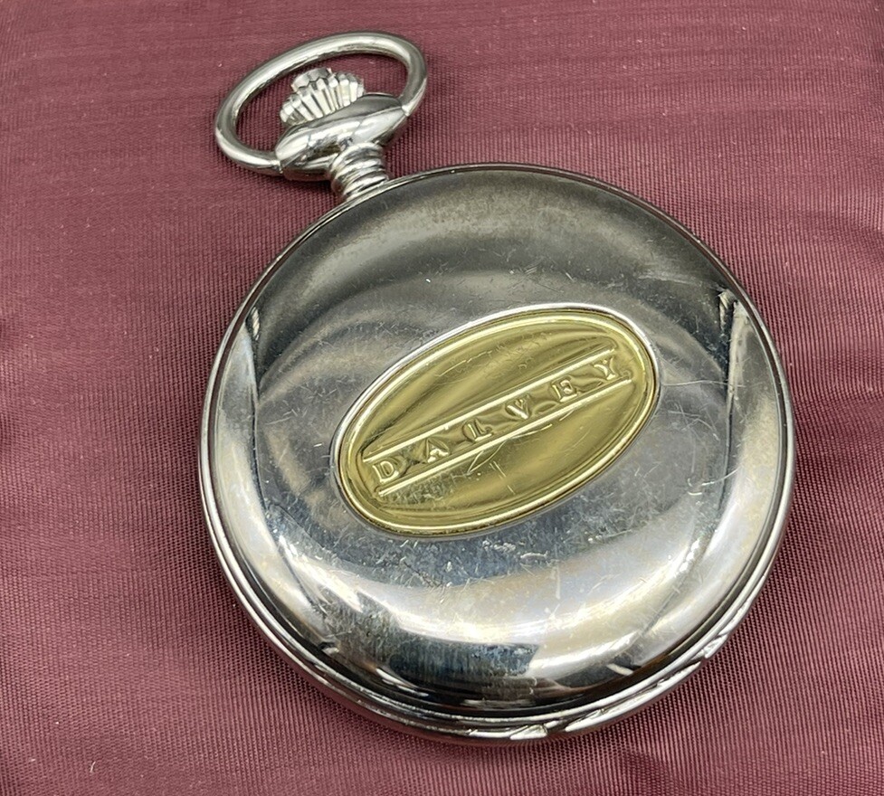 Vintage Dalvey Quartz Pocket Watch 5cm Across Will Need A New Battery