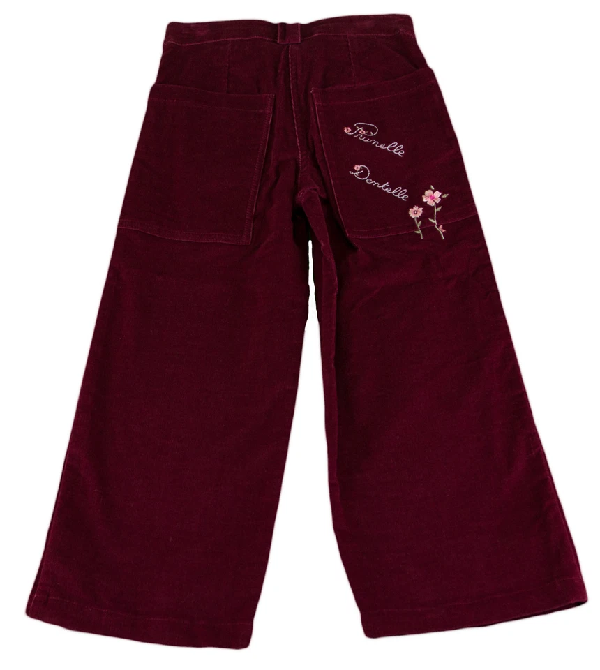 Pantalón acampanado de pana ciruela Reverence para niña JACADI con detalle talla 10 años nuevo con etiquetas $62 Foto 3 de 4