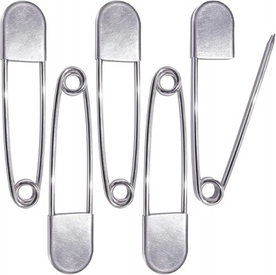 BEADNOVA 5 Inch Large Safety Pins for Clothes Big Heavy Giant Silver 