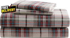 Flannel Sheets Queen Size Anti-Pilling Wrinkle Resistant Cotton Touchably Soft