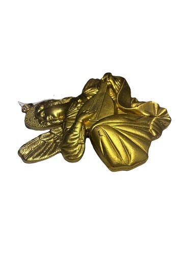 Golden Stunning Angel Blow Mold Ornament 9” L and 8” Wide light Weight - Picture 5 of 8