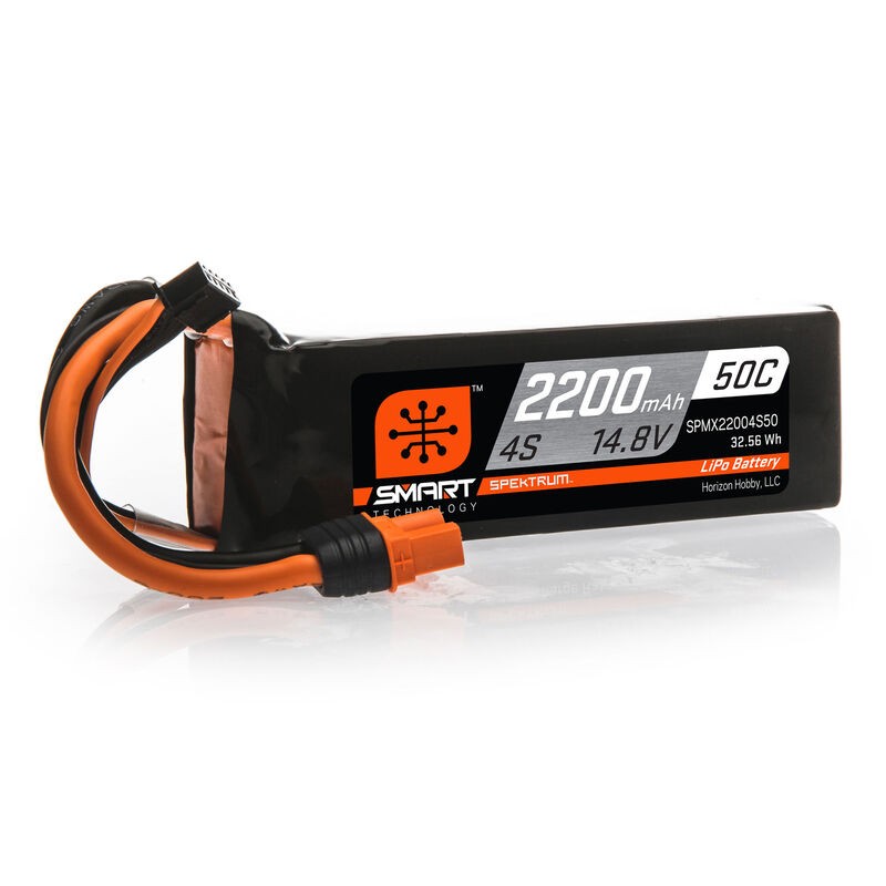 Spektrum SPMX22004S50 Smart LiPo Battery 2200mAh 4S 14.8V 50C IC3