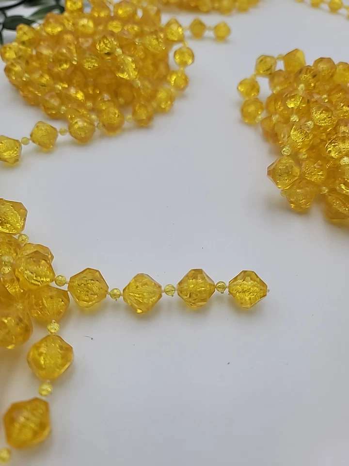 Cuentas de plástico ámbar amarillo 12 hilos de colección 80" pre-encordadas Foto 3 de 4