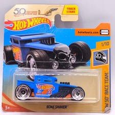 HOT WHEELS Short Card HW 2019 50TH RACE TEAM BONE SHAKER BLUE 1/10 (DAMAGE)
