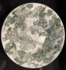 Quadrifoglio Ceramica La Primula Serving Bowl Made In Italy Green White 10” x 3”