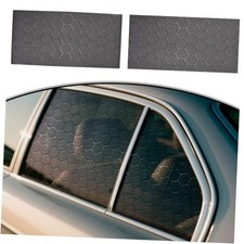 2PCS Car Rear Side Window Stickers - 35   17  , Honeycomb Pattern PVC One Black